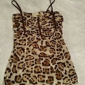 Lace animal print lace tank